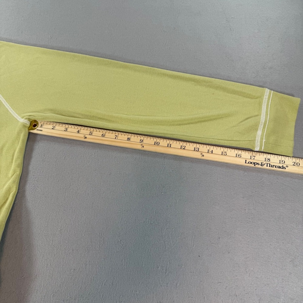 Eddie Bauer Womens L Lime Green Raglan Long Sleeve Cotton Tee - Picture 6 of 8
